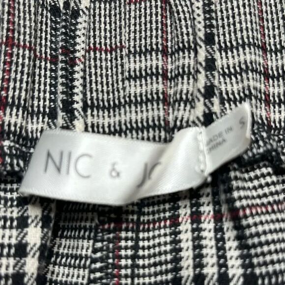 Nic & Jo Plaid Straight Leg Pants Grey Black White Size Small - Picture 5 of 5